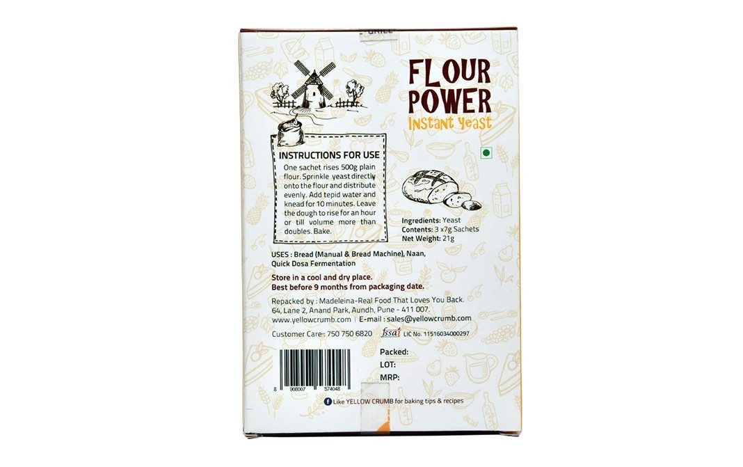 Yellow Crumb Instant Yeast    Pack  21 grams
